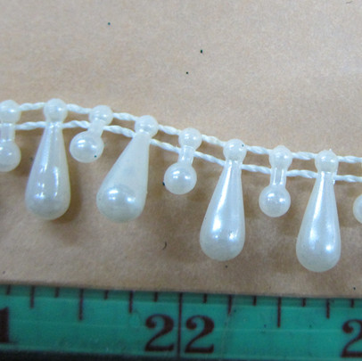 Pearl beads in a line