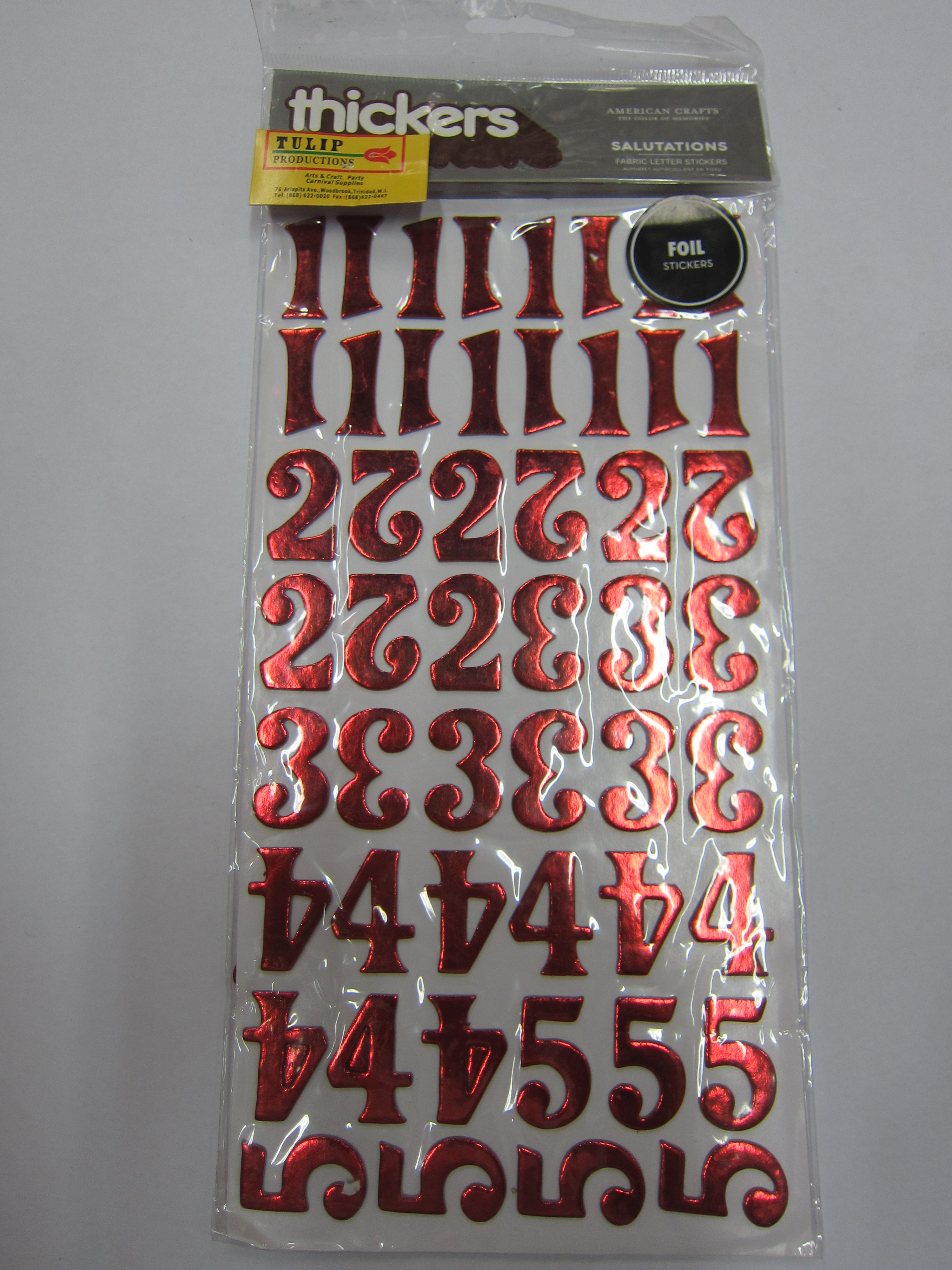 Red Numbers Stickers